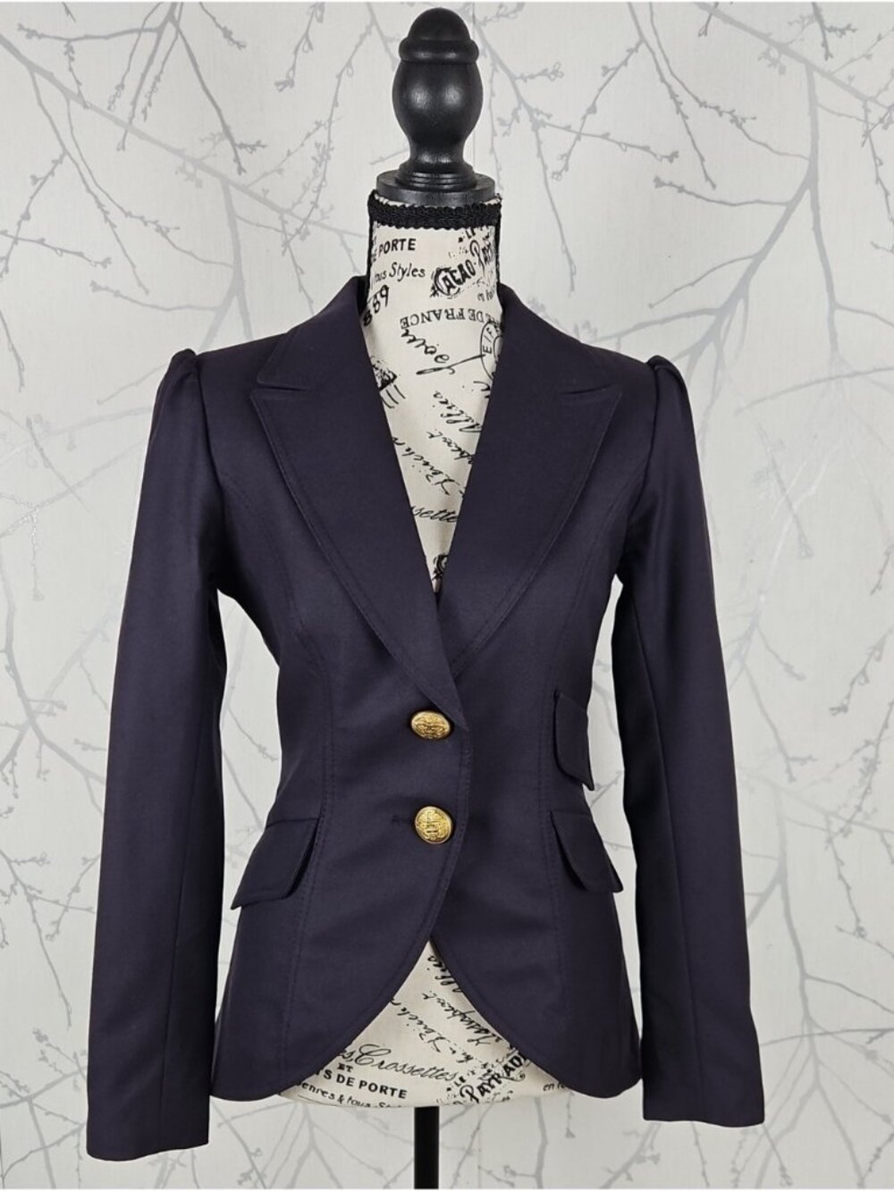 Smythe Purple Wool Two Button Fitted Equestrian Blazer